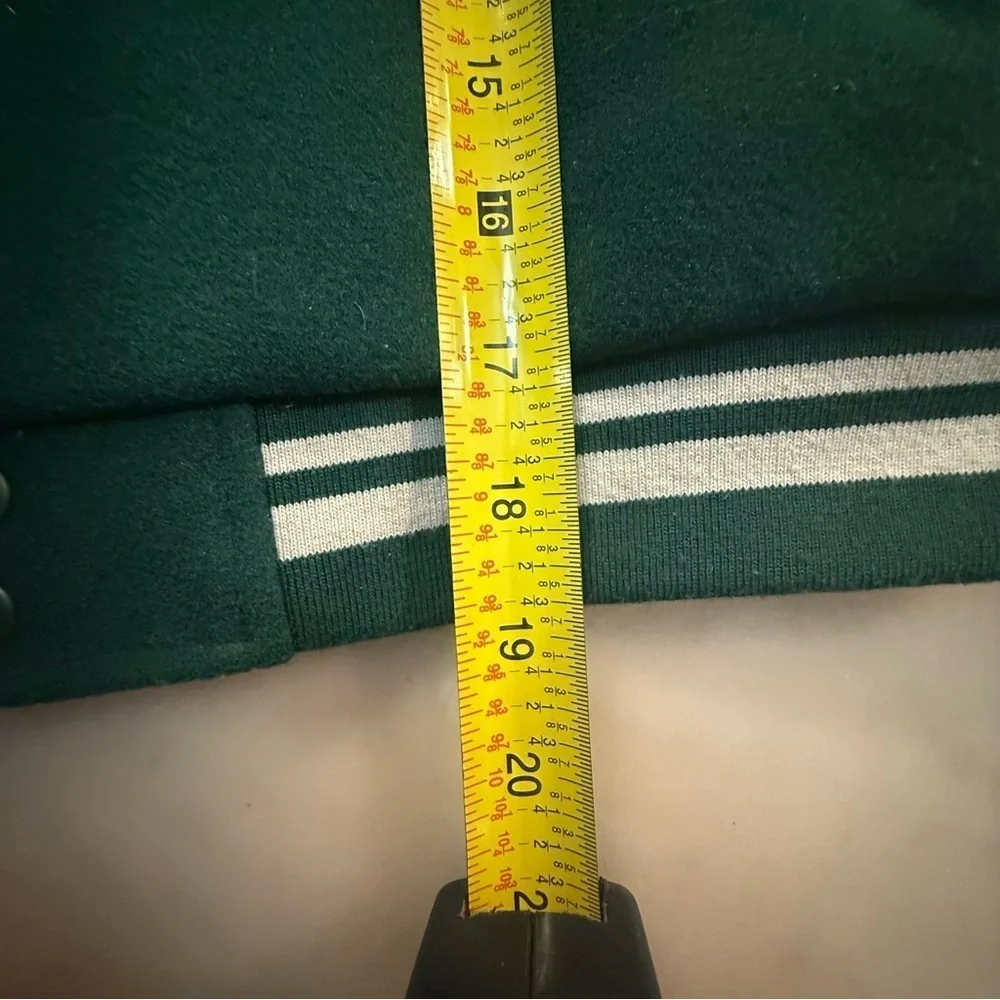 Zara kids Green and White Varsity letterman Jacket boys size 6